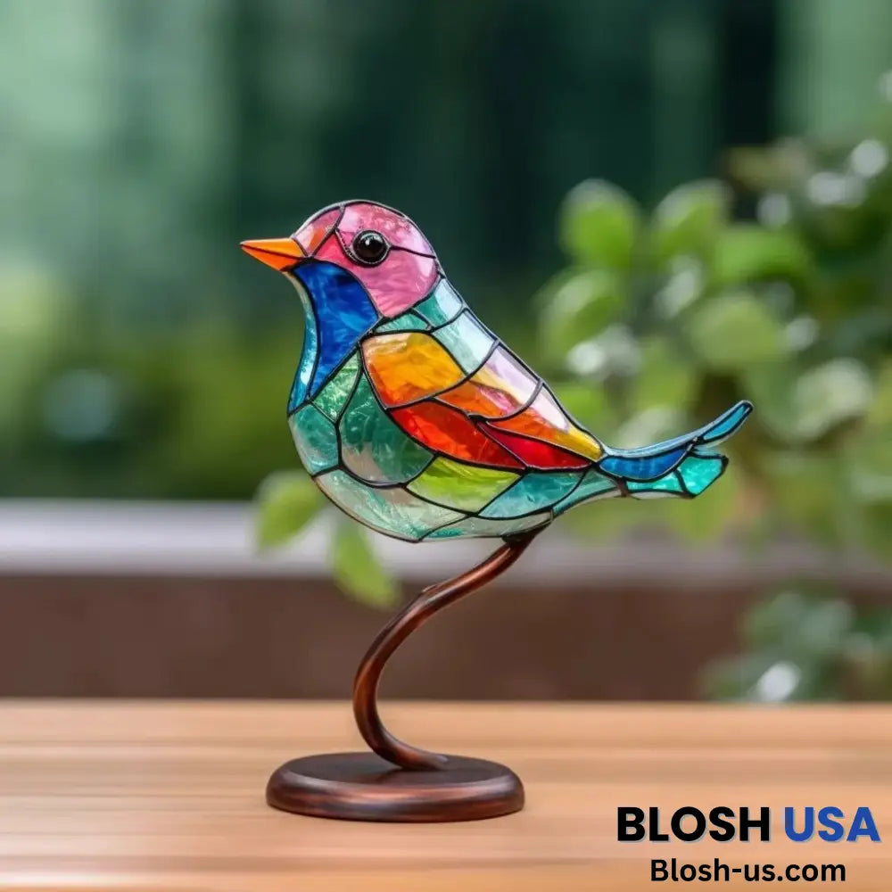 Acrylic Birds On Branch Desktop Ornaments Confidence