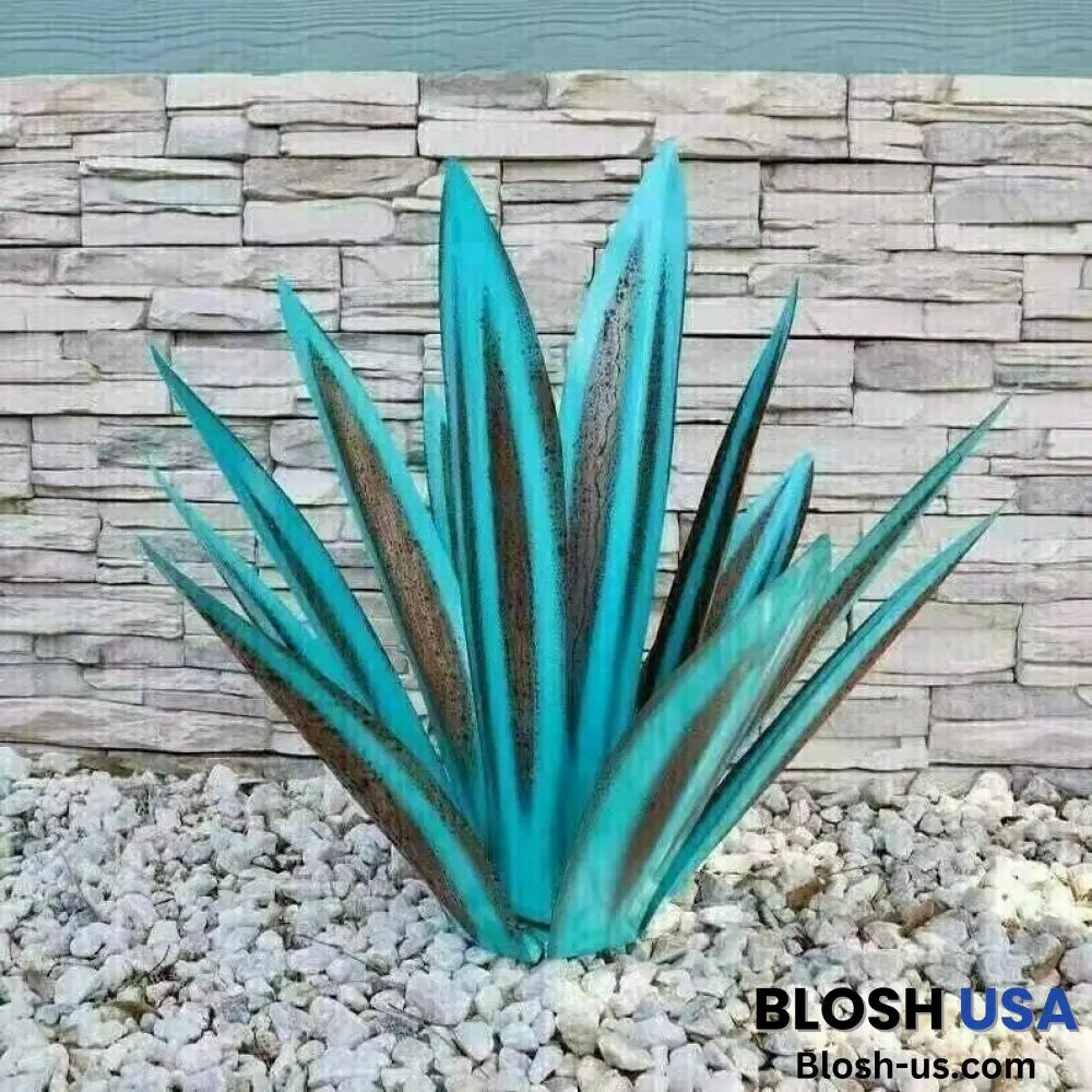 Anti-Rust Metal Tequila Agave Plant Cyan Blue / 10.6’