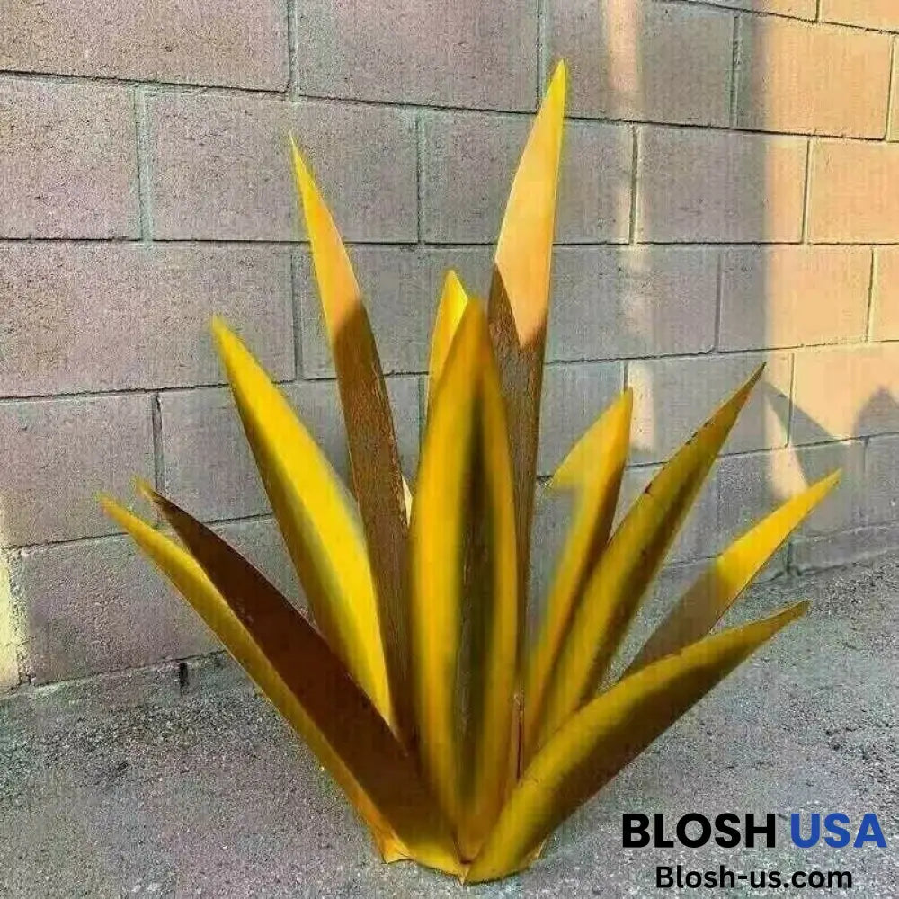 Anti-Rust Metal Tequila Agave Plant Yellow / 10.6’