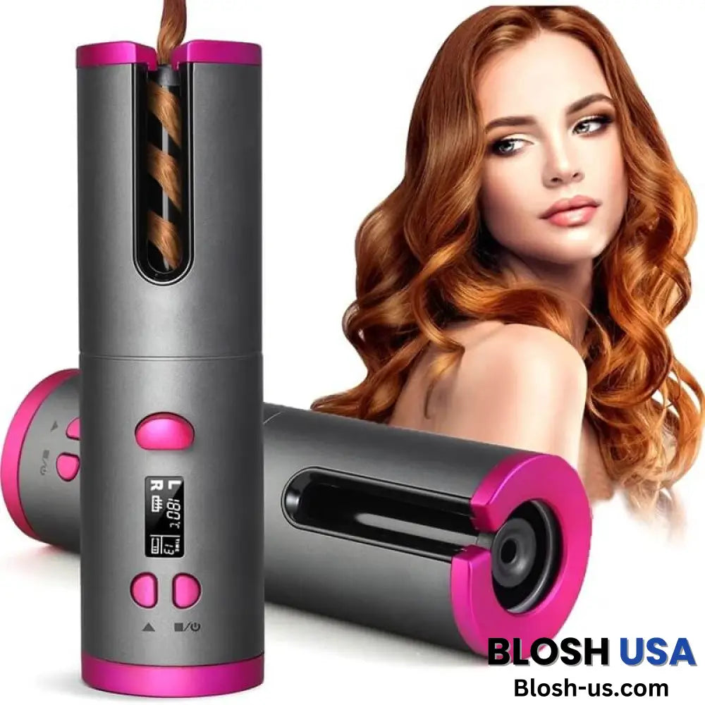 Best Automatic Rotating Curling Iron - Cordless Hair Curler Wand For Beach Waves