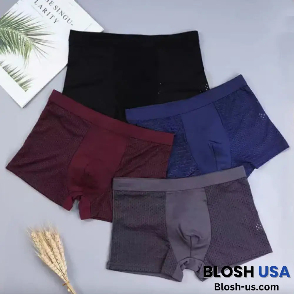 Boxhero – Pack Of 10 Bamboo Fiber Boxer Briefs Buy 5 Get M / Random Color (4Pcs)