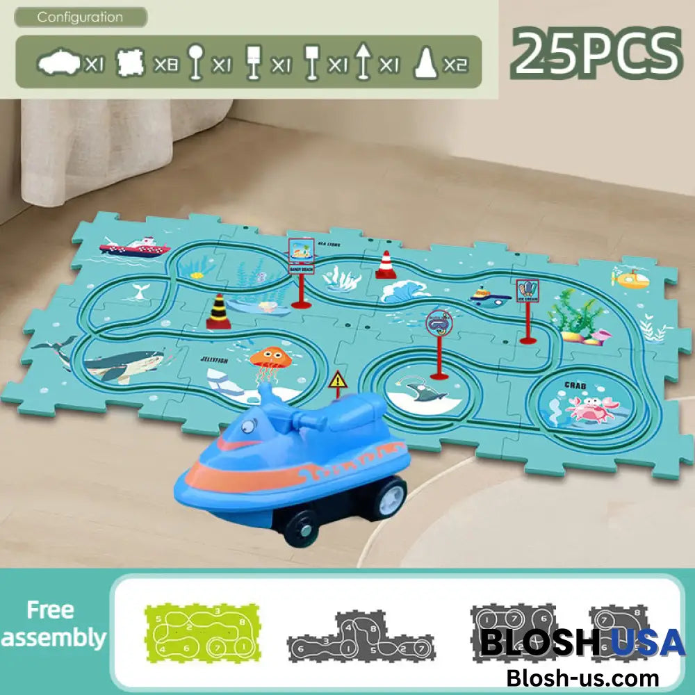 Children’s Educational Puzzle Track Car Play Set