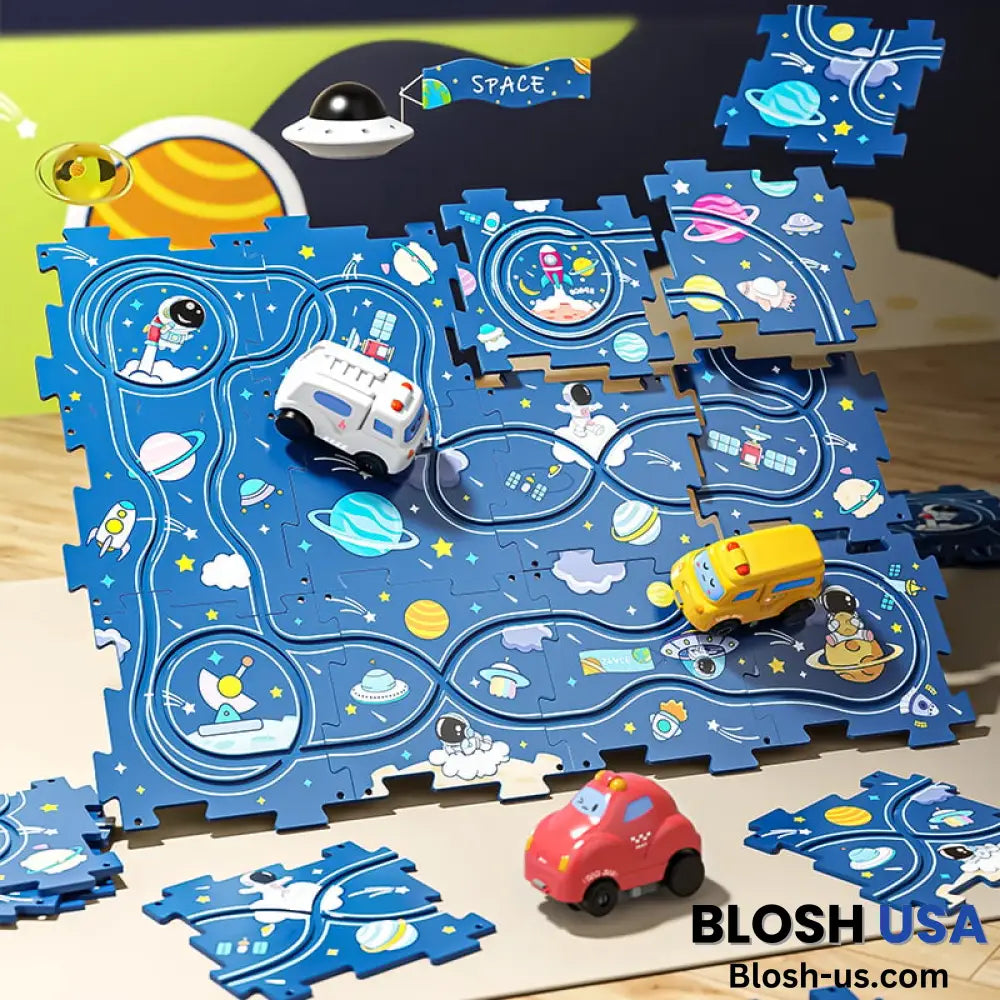 Children’s Educational Puzzle Track Car Play Set