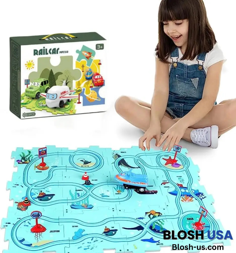 Children’s Educational Puzzle Track Car Play Set