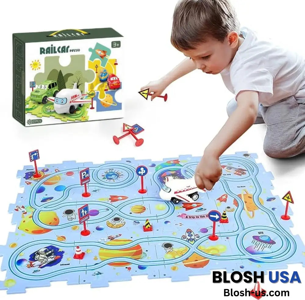 Children’s Educational Puzzle Track Car Play Set