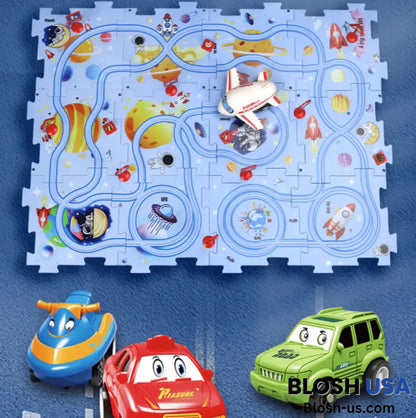 Children’s Educational Puzzle Track Car Play Set Dinosaur Land / Extra-Car