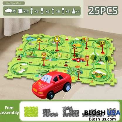 Children’s Educational Puzzle Track Car Play Set Forest Park / 25Pcs