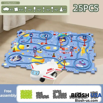 Children’s Educational Puzzle Track Car Play Set Outer Space / 25Pcs