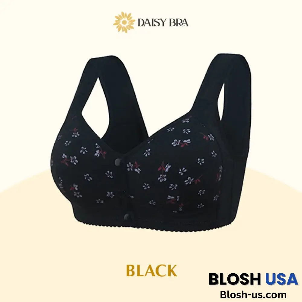 Daisy Bra – Comfortable & Convenient Front Button Black / S