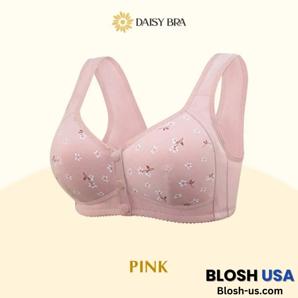 Daisy Bra – Comfortable & Convenient Front Button Pink / S