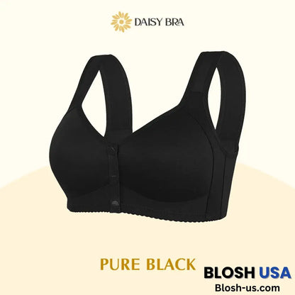 Daisy Bra – Comfortable & Convenient Front Button Pure Black / S