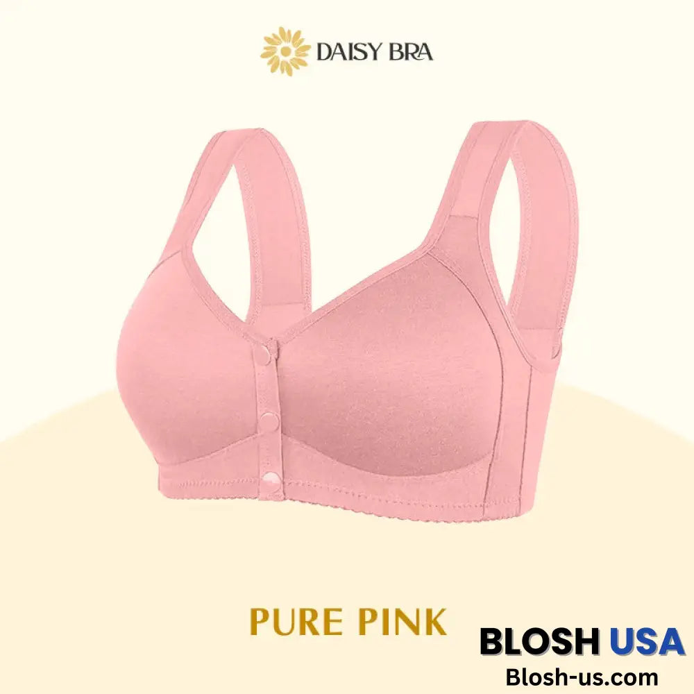 Daisy Bra – Comfortable & Convenient Front Button Pure Pink / S