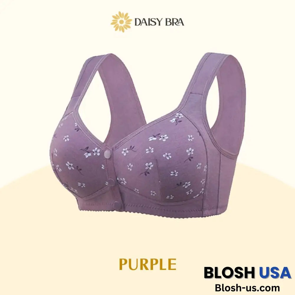 Daisy Bra – Comfortable & Convenient Front Button Purple / S