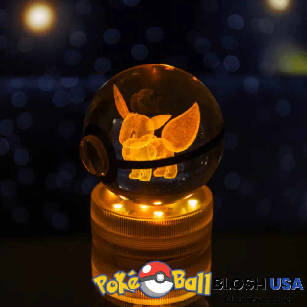 Glowing Crystal Pokeball Eevee / Ball Base & Remote