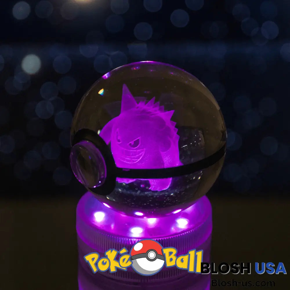 Glowing Crystal Pokeball Gengar / Ball Base & Remote