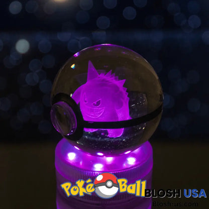 Glowing Crystal Pokeball Gengar / Ball Base & Remote