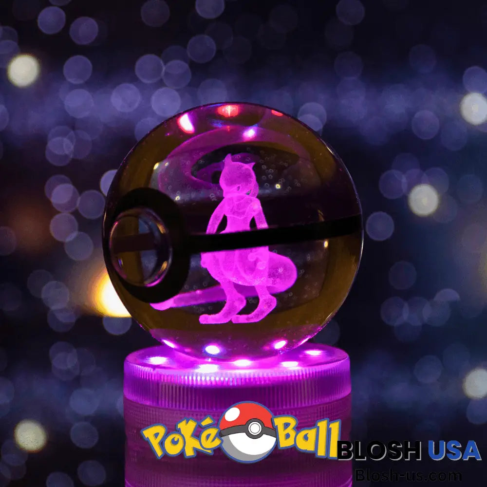 Glowing Crystal Pokeball Mewtwo / Ball Base & Remote