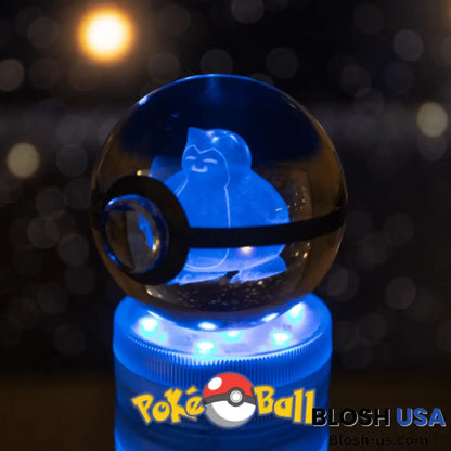 Glowing Crystal Pokeball Snorlax / Ball Base & Remote