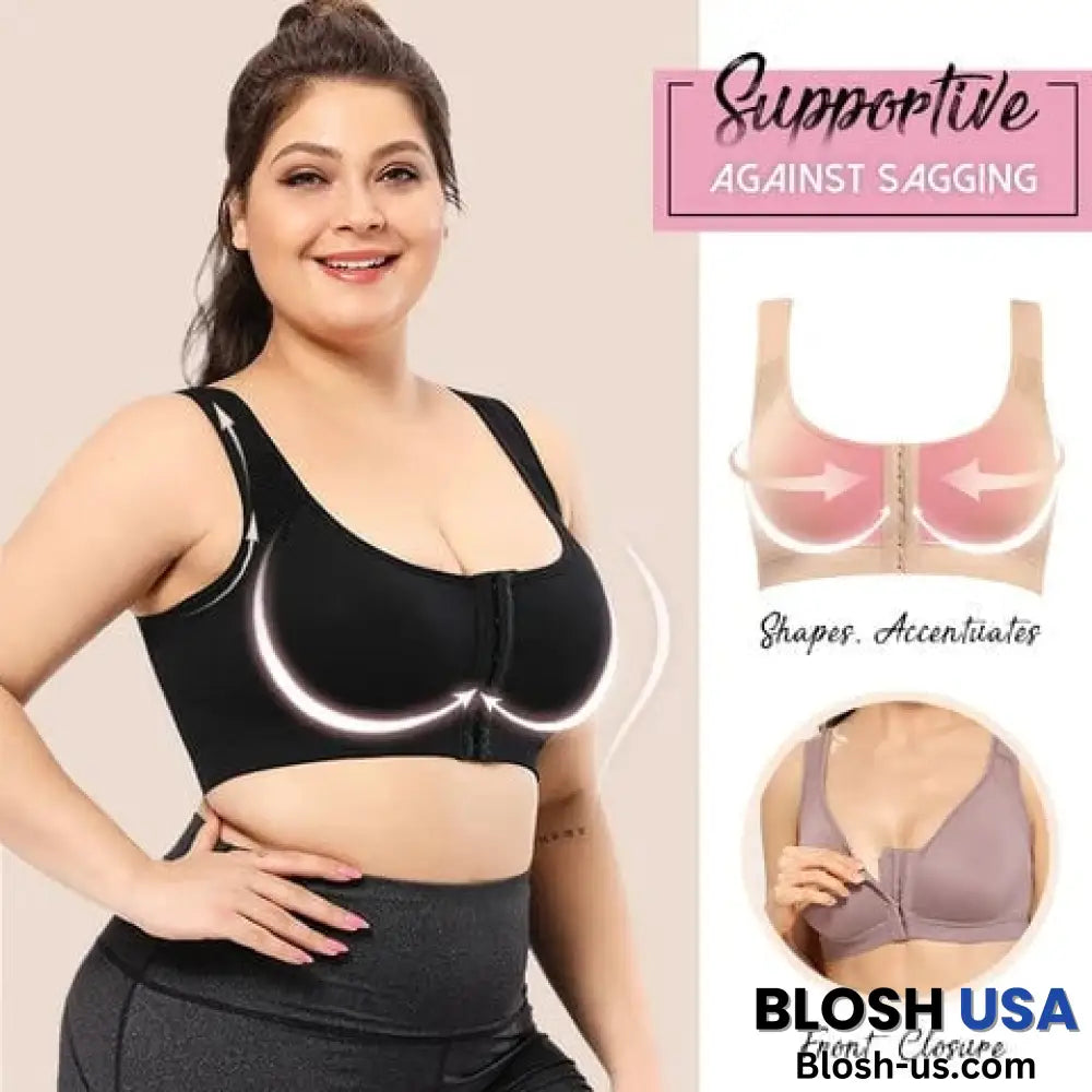 Helen Bra-Front Closure Posture Wireless Back Support Full Coverage Bra