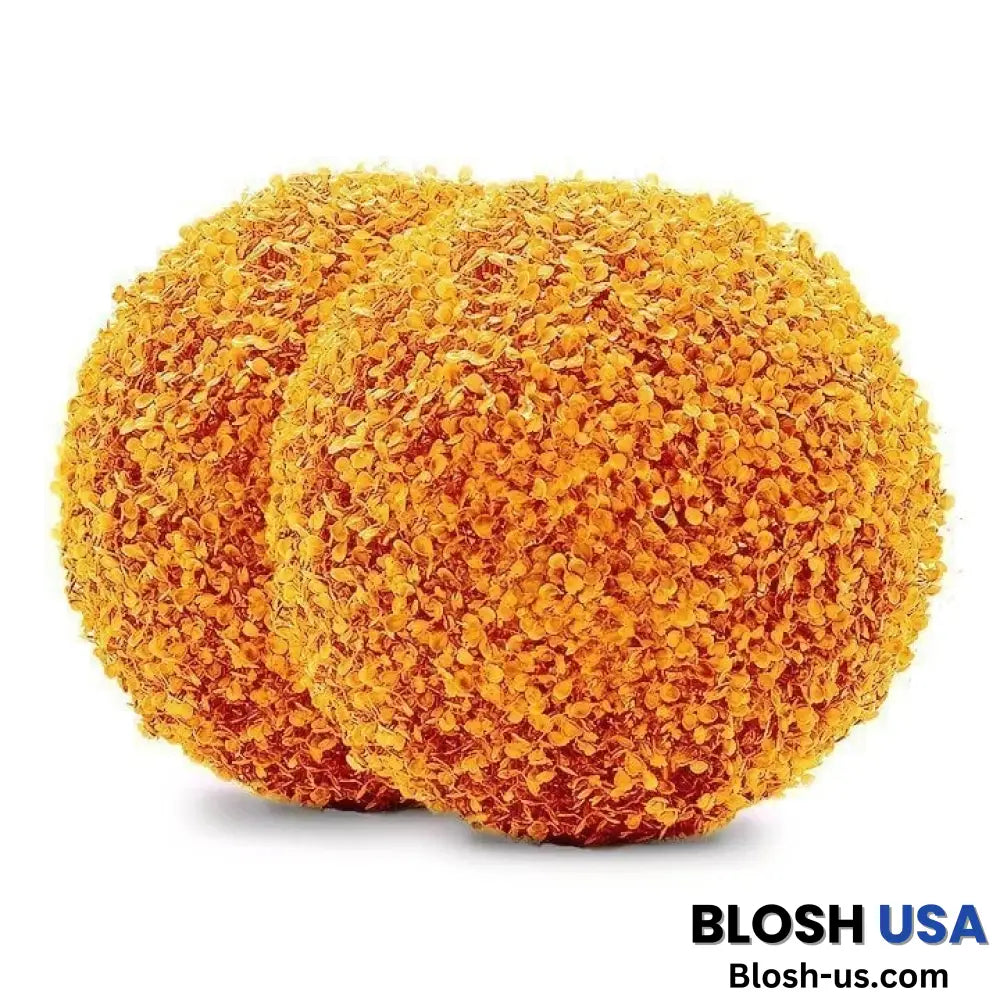 Illustralect – Artificial Plant Topiary Ball Orange Eucalyptus / Small - 9.84Inch