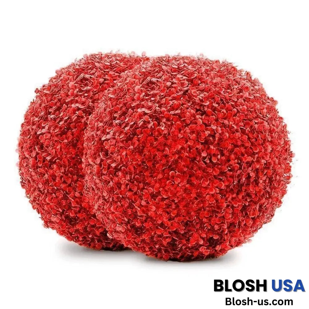 Illustralect – Artificial Plant Topiary Ball Red Eucalyptus / Small - 9.84Inch