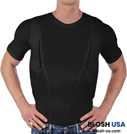 Men/Women’s Concealed Leather Holster T-Shirt Men / Black S