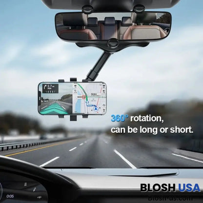 Multifunctional 360° Car Rearview Mirror Phone Holder