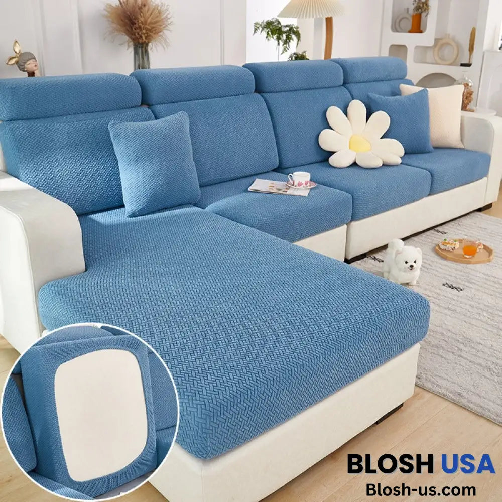 Nolan Interior Magic Sofa Cover – Classic | Sectional Slipcovers Pillow (1Pc) / Lake Blue