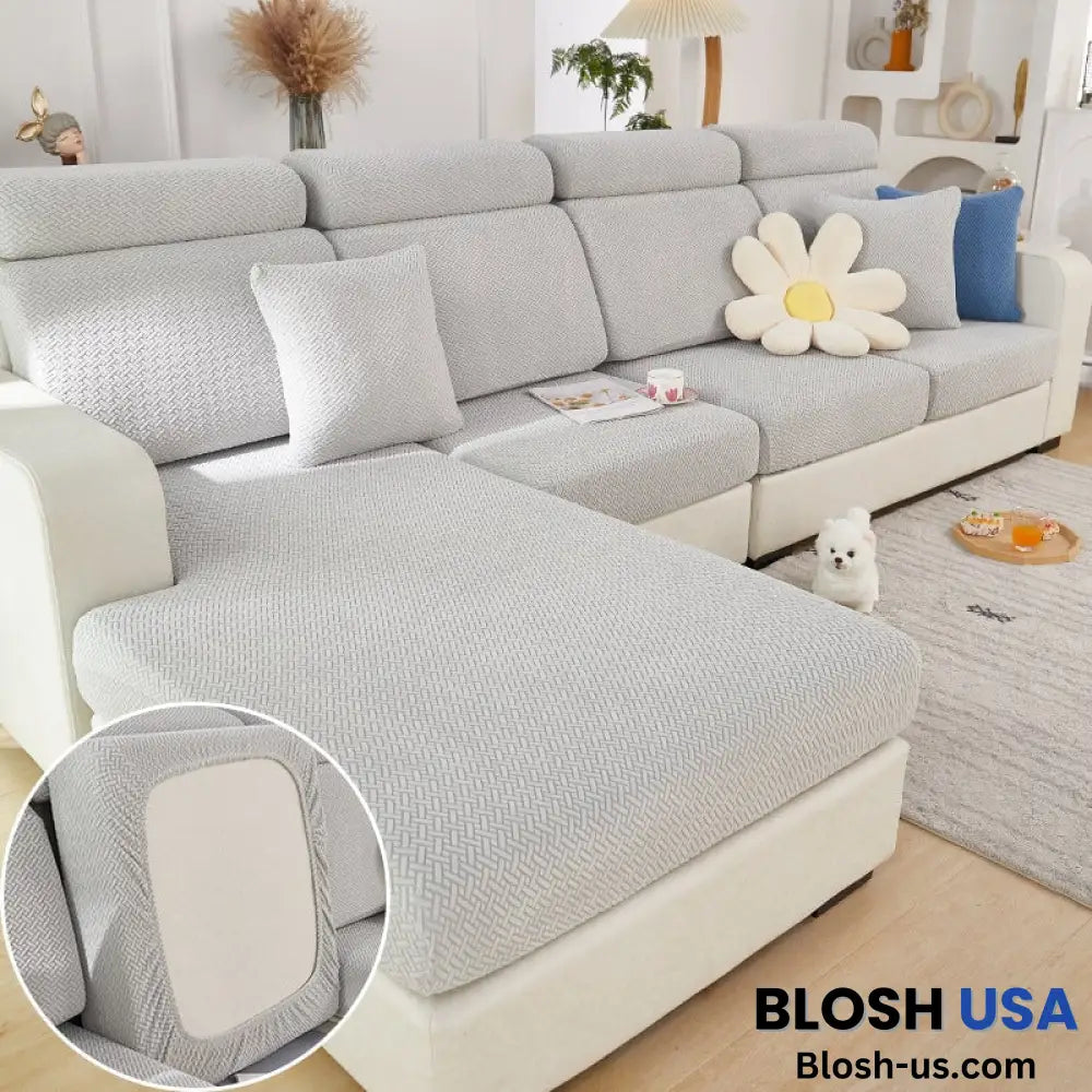 Nolan Interior Magic Sofa Cover – Classic | Sectional Slipcovers Pillow (1Pc) / Light Grey