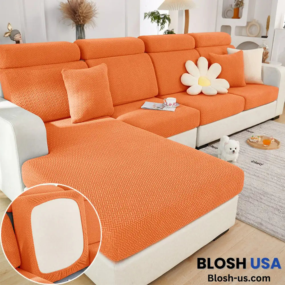 Nolan Interior Magic Sofa Cover – Classic | Sectional Slipcovers Pillow (1Pc) / Orange