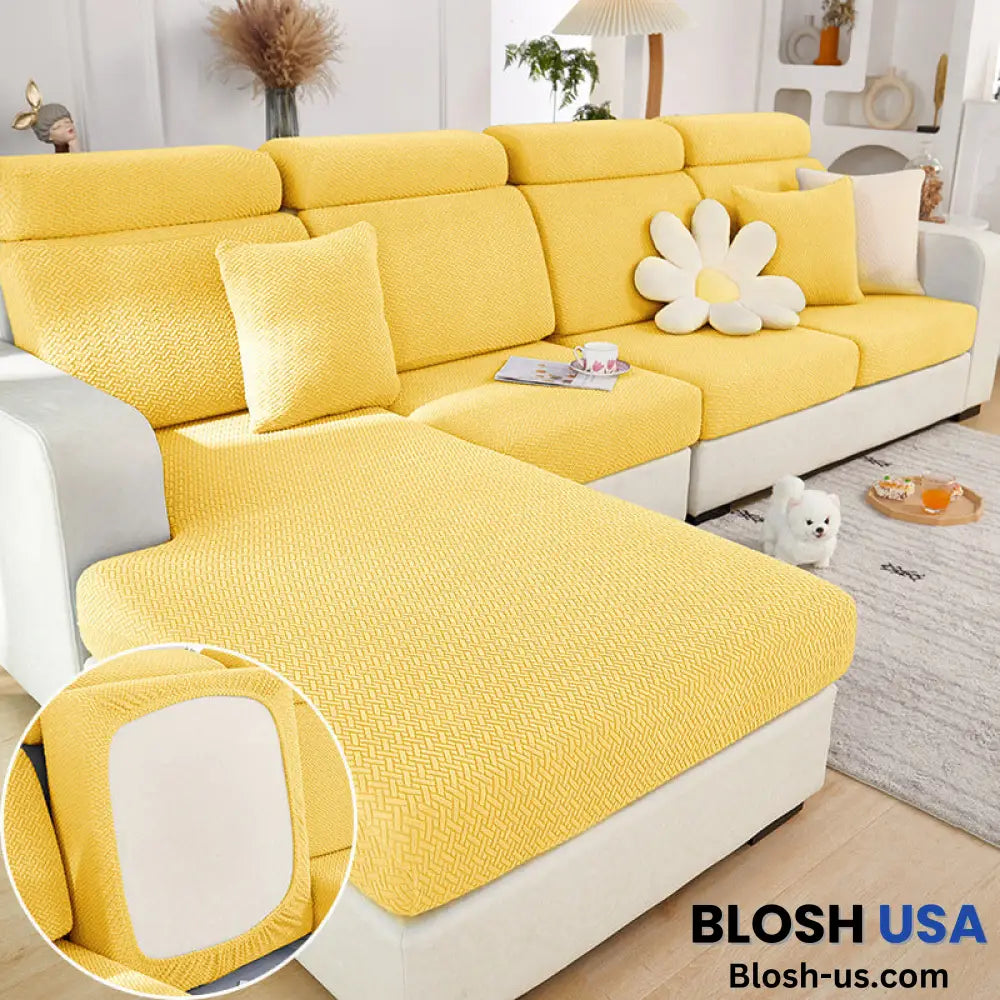 Nolan Interior Magic Sofa Cover – Classic | Sectional Slipcovers Pillow (1Pc) / Yellow