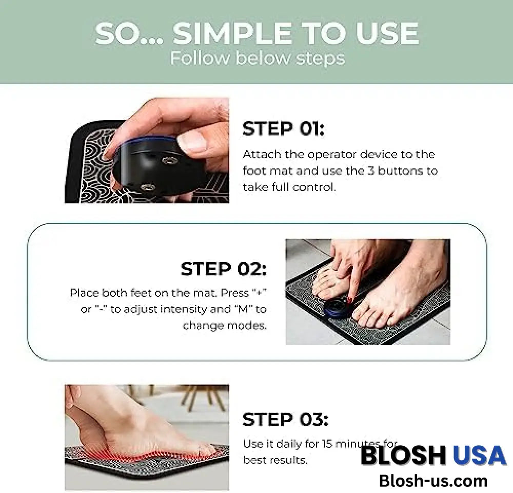 Nooro Ems Electric Foot Stimulation Massager Usb Rechargeable & Foldable