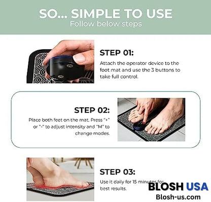 Nooro Ems Electric Foot Stimulation Massager Usb Rechargeable & Foldable