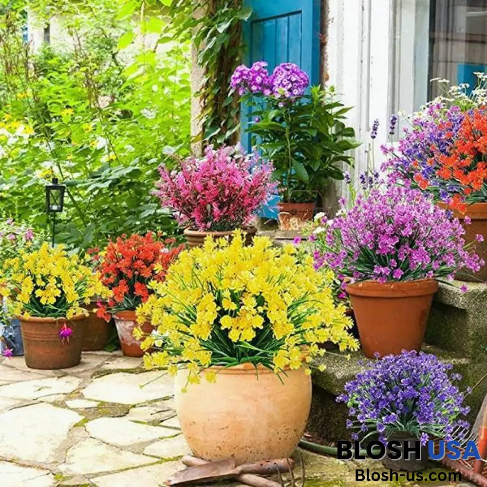 Outdoor Artificial Flowers One Bunch Of Each Color