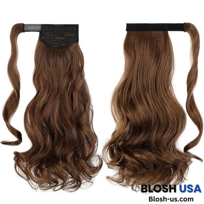 ponytail-hair-piece-extensions-clip-in-curly-fake-pony-tail 10-12# Curly (Chestnut Brown)