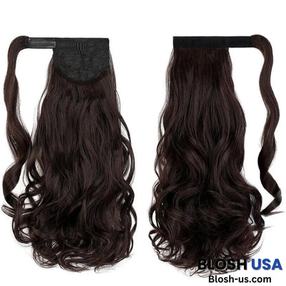 ponytail-hair-piece-extensions-clip-in-curly-fake-pony-tail 2-33A Curly (Dark Brown)