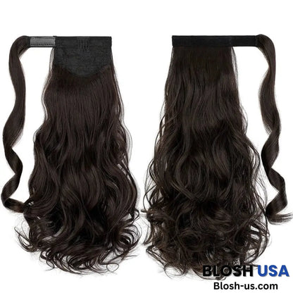 ponytail-hair-piece-extensions-clip-in-curly-fake-pony-tail 4A Curly (Darkest Brown)