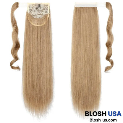 ponytail-hair-piece-extensions-clip-in-curly-fake-pony-tail 27-36A Straight (Natural Blonde)