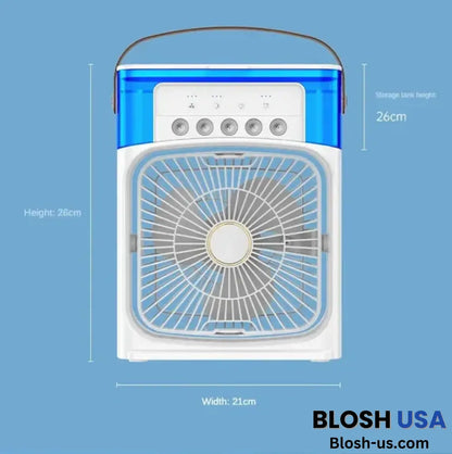 Portable Air Conditioner Fan With Water Cooling & Humidifier