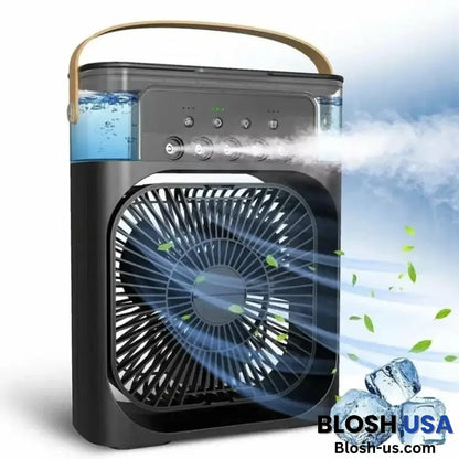 Portable Air Conditioner Fan With Water Cooling & Humidifier Black