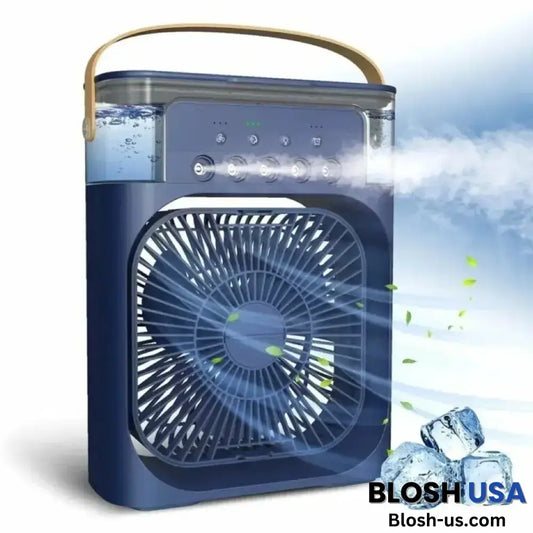 Portable Air Conditioner Fan With Water Cooling & Humidifier Blue