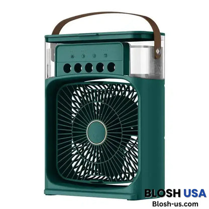 Portable Air Conditioner Fan With Water Cooling & Humidifier Green