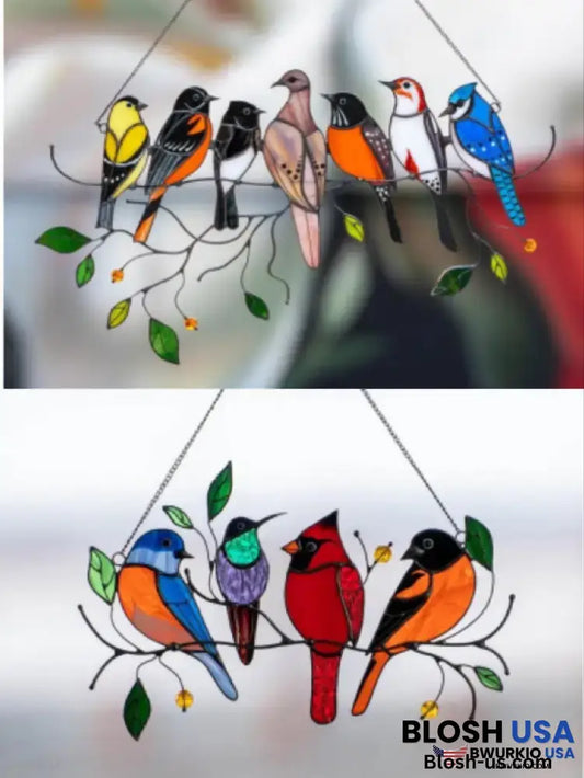 The Best Gift-Birds Stained Window Panel Hangings