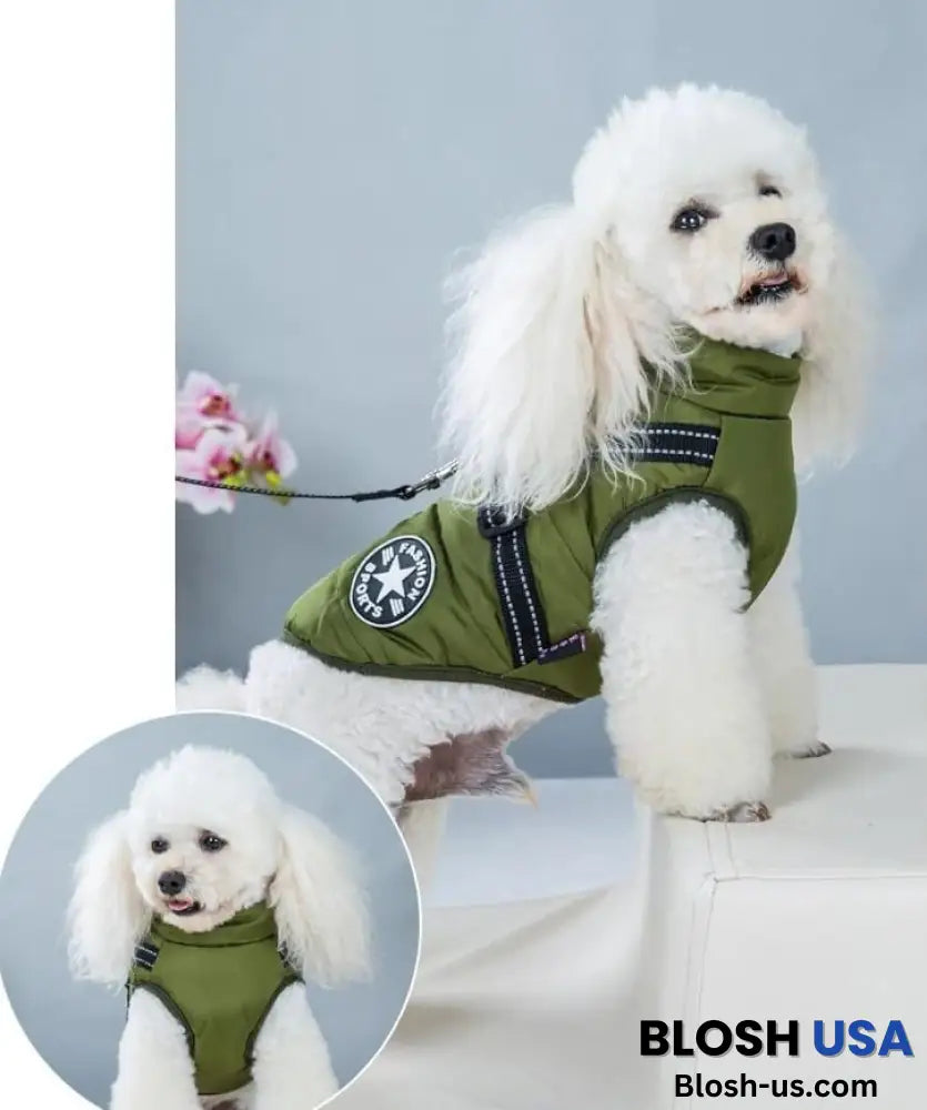 Waterproof Winter Dog Jacket With Built-In Harness