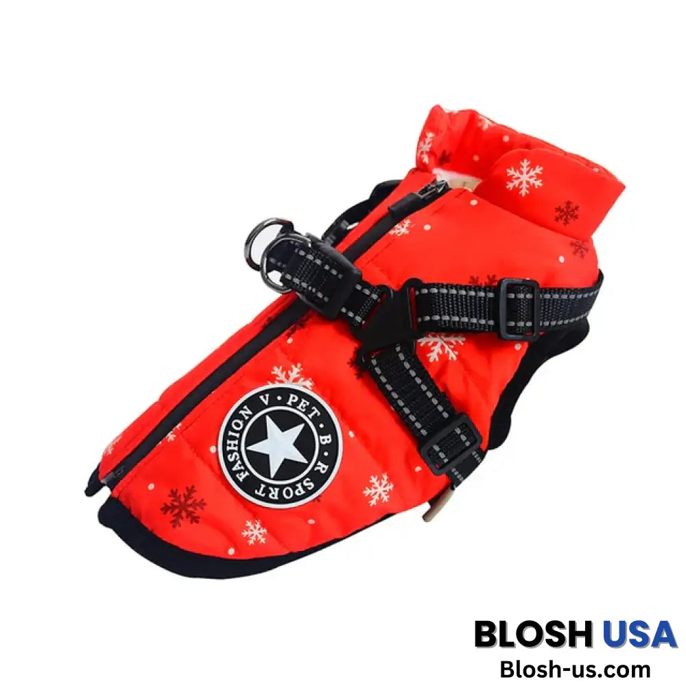 Waterproof Winter Dog Jacket With Built-In Harness Christmas Limited Edition Colour (Crystal) / S